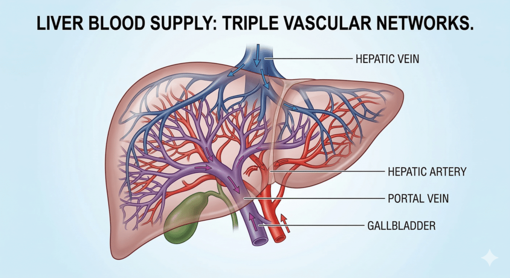 anatomical diagram of human liver