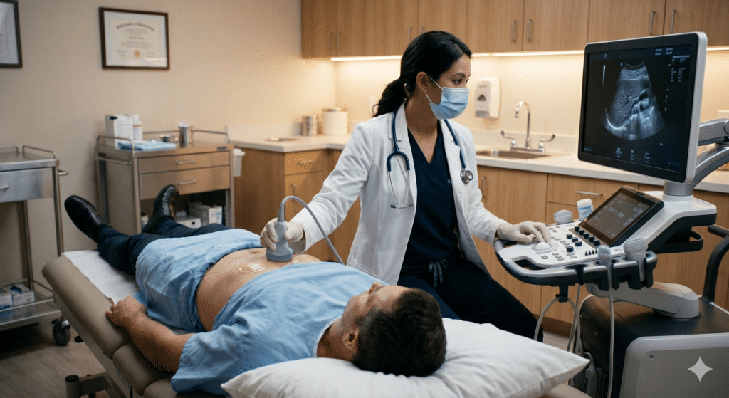 4 modern ultrasound medical examination
