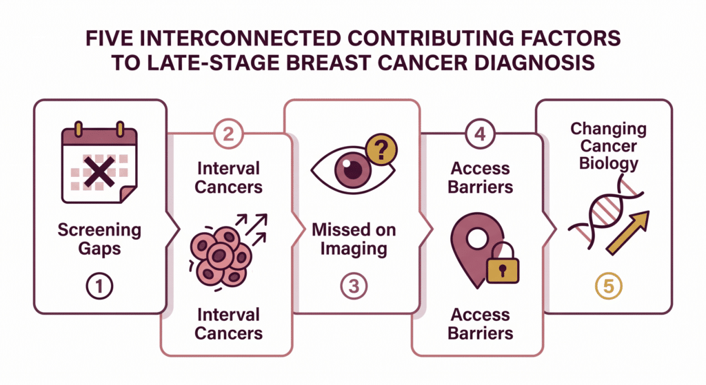 contributing factors to late stage breast cancer diagnosis